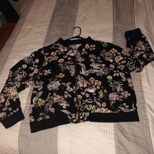 Black floral Torrid Plus size bomber jacket